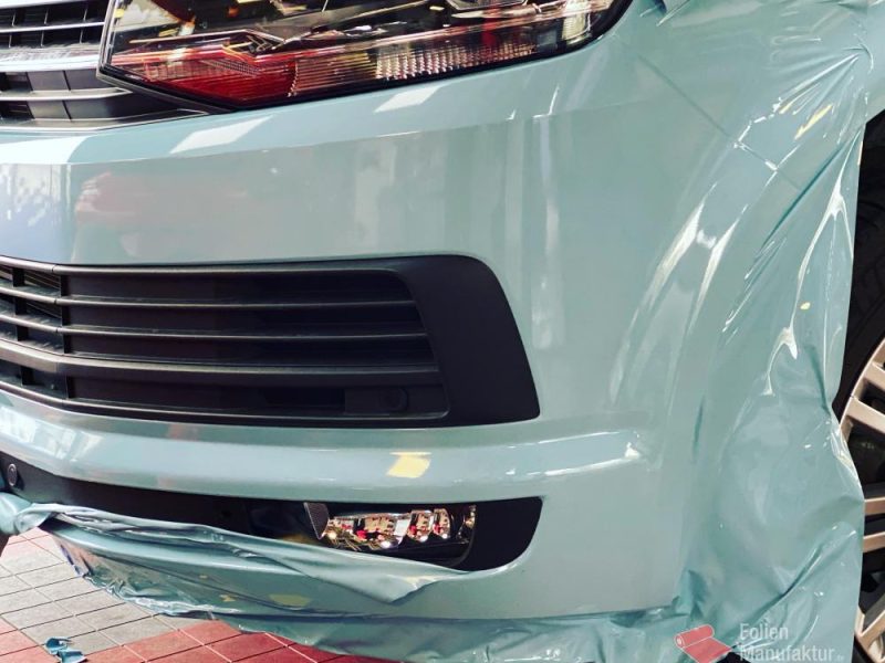 VW T6 zwei Farben bicolor Vollfolierung blau – Bild 3