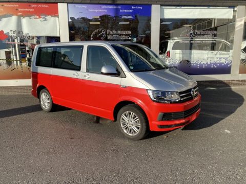 VW T6 zwei Farben bicolor Vollfolierung rot