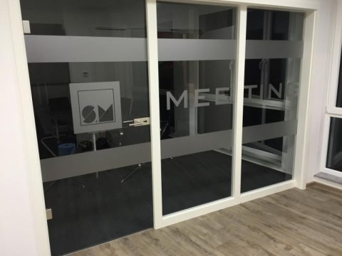 Frosted Glass Film with Logo