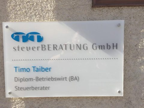 Acrylic Sign with White Backing
