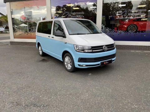 VW T6 zwei Farben bicolor Full Wrap blue