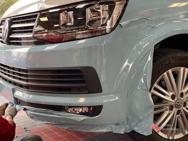 VW T6 zwei Farben bicolor Vollfolierung blau – Bild 4