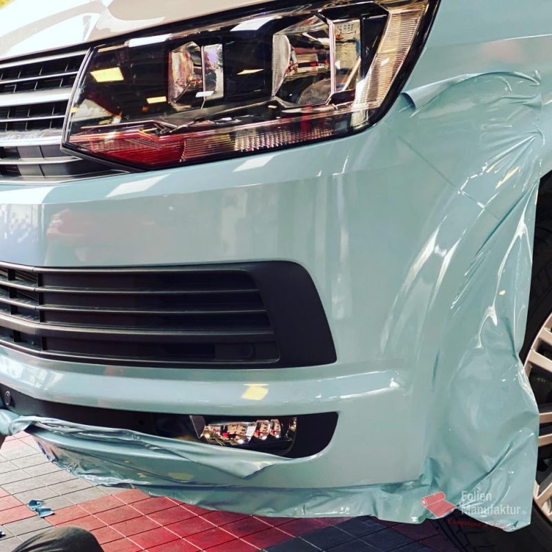 VW T6 zwei Farben bicolor Vollfolierung blau – Bild 3