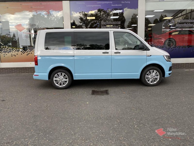 VW T6 zwei Farben bicolor Vollfolierung blau – Bild 7