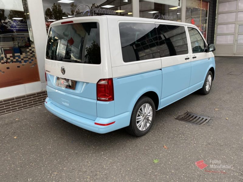 VW T6 zwei Farben bicolor Vollfolierung blau – Bild 8