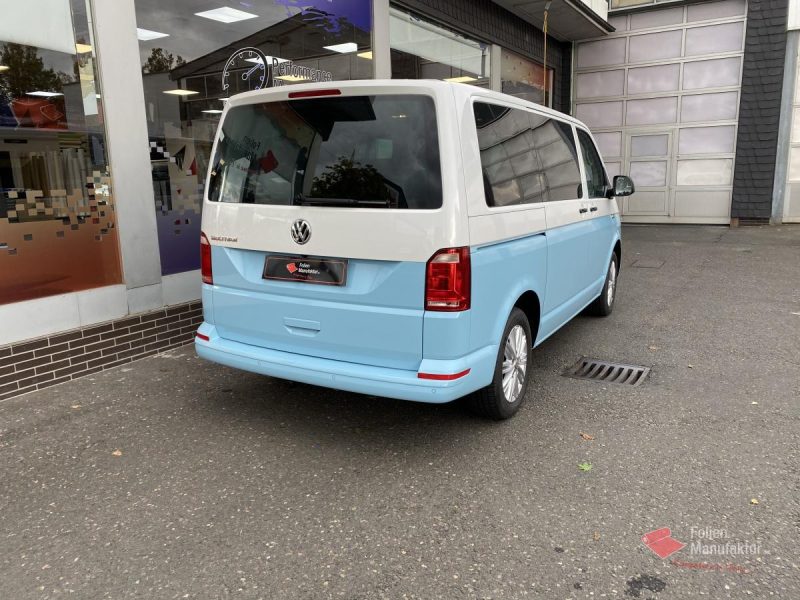 VW T6 zwei Farben bicolor Vollfolierung blau – Bild 9