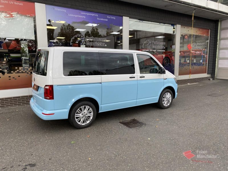 VW T6 zwei Farben bicolor Vollfolierung blau – Bild 10
