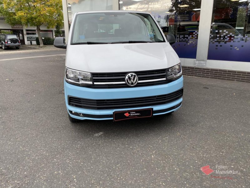 VW T6 zwei Farben bicolor Vollfolierung blau – Bild 1