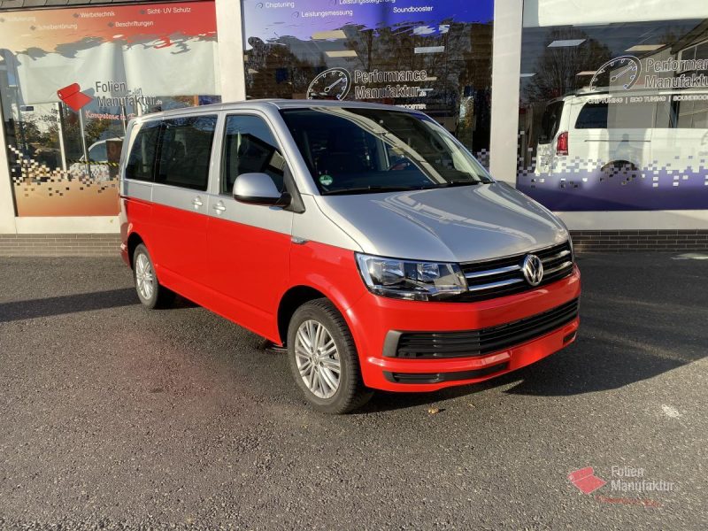 VW T6 zwei Farben bicolor Vollfolierung rot – Bild 2