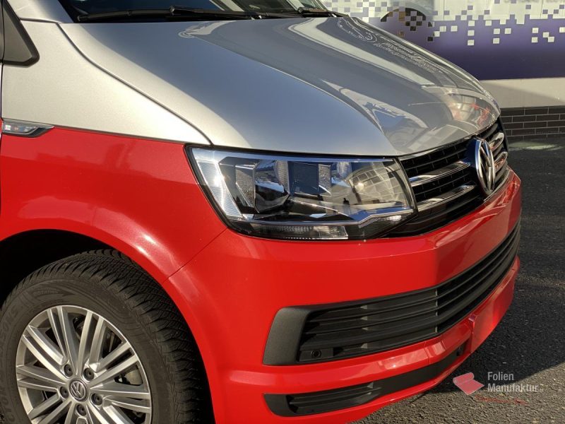 VW T6 zwei Farben bicolor Vollfolierung rot – Bild 10