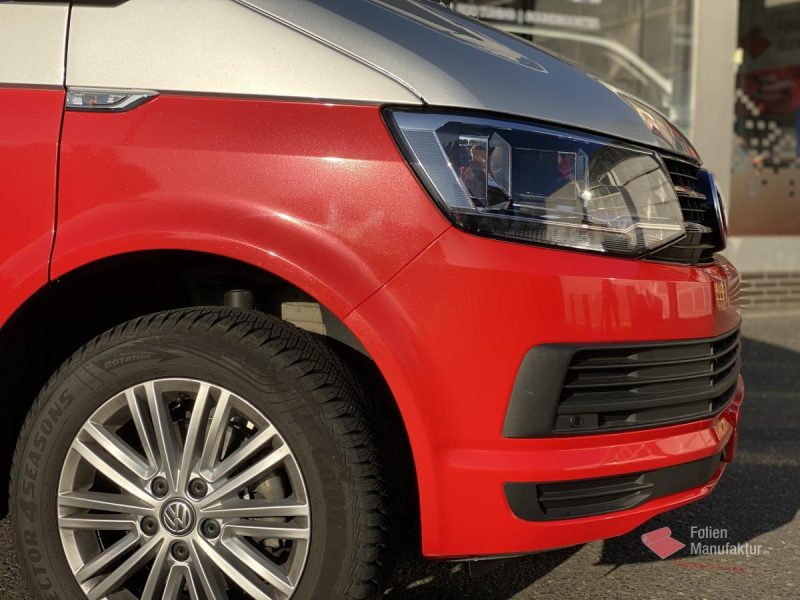 VW T6 zwei Farben bicolor Vollfolierung rot – Bild 9