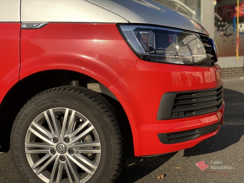 VW T6 zwei Farben bicolor Vollfolierung rot – Bild 8