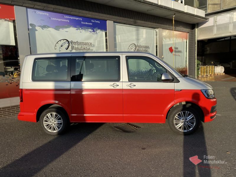 VW T6 zwei Farben bicolor Vollfolierung rot – Bild 7