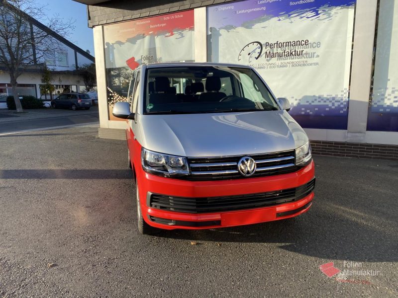 VW T6 zwei Farben bicolor Vollfolierung rot – Bild 4