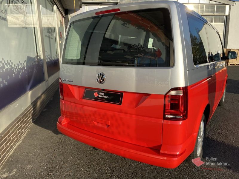 VW T6 zwei Farben bicolor Vollfolierung rot – Bild 3