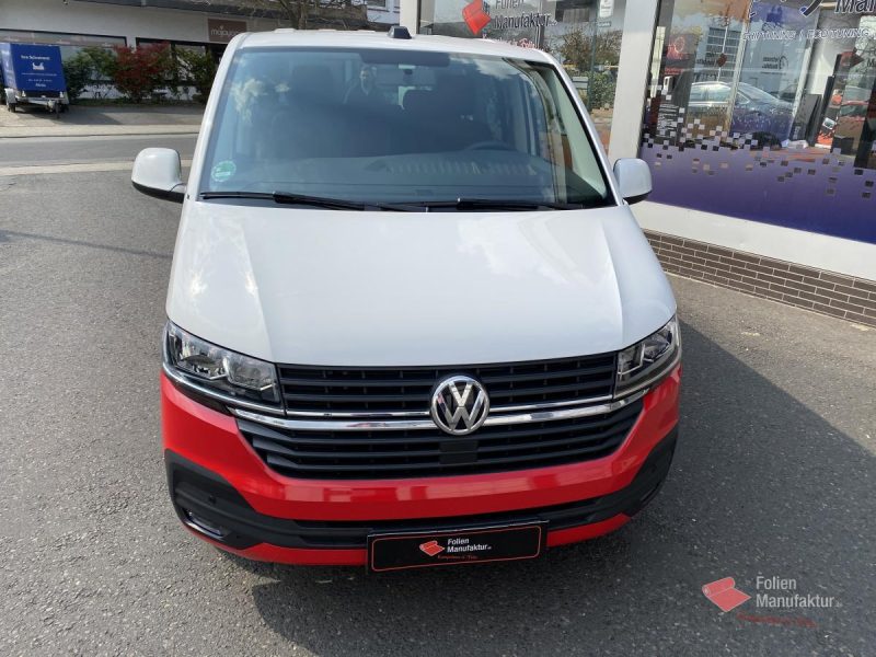 VW T6.1 zwei Farben bicolor Vollfolierung rot – Bild 4