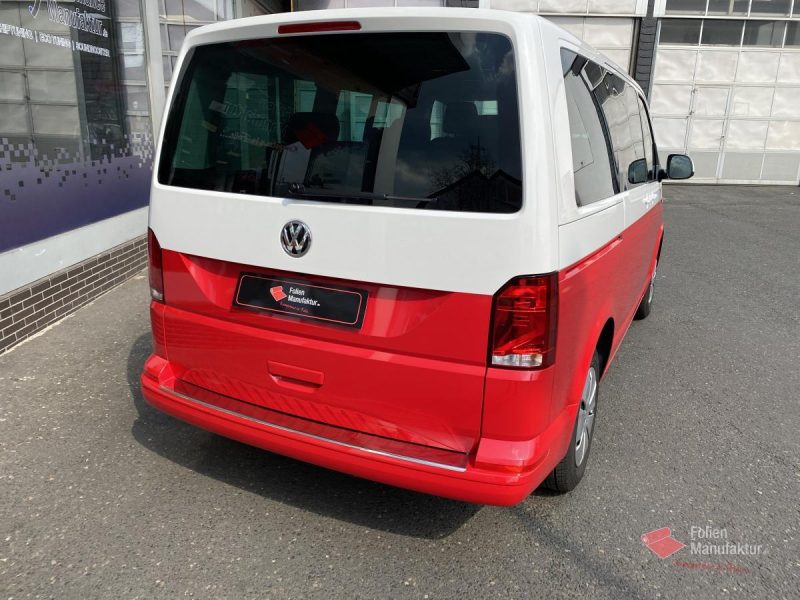 VW T6.1 zwei Farben bicolor Vollfolierung rot – Bild 2