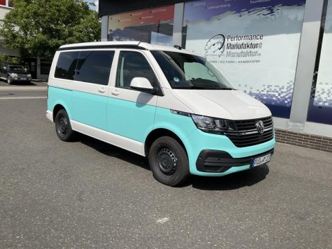 VW T6 zwei Farben bicolor Vollfolierung türkis