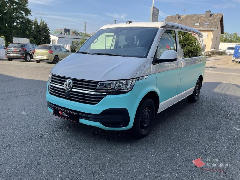 VW T6 zwei Farben bicolor Vollfolierung türkis – Bild 10