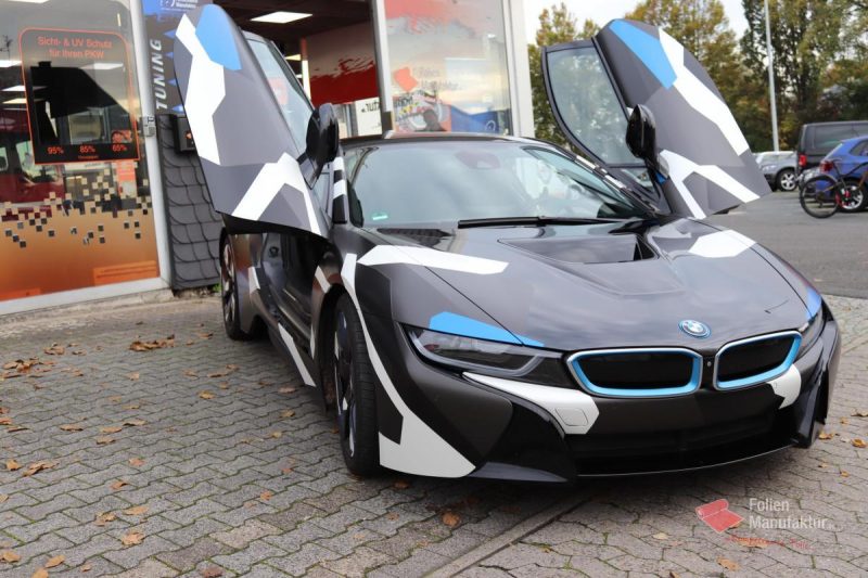 BMW I8 Camouflage Full Wrap – Bild 2