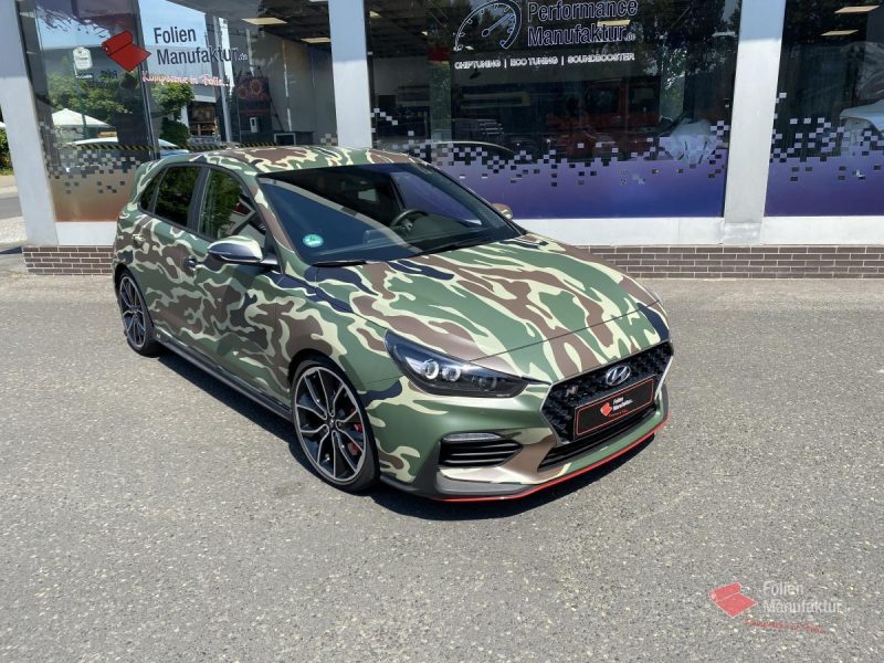 Hyundai i30N Vollfolierung Camouflage – Bild 4