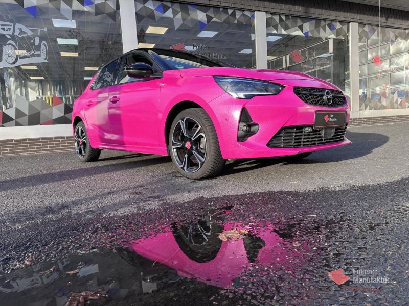 Opel Corsa Vollfolierung Pink – Bild 9
