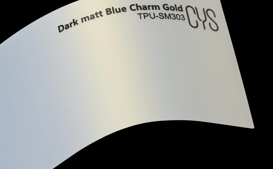 Folienfarbe Dark matt Blue Charm Gold