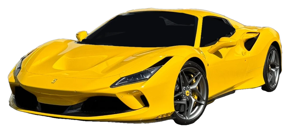 Ferrari F8 Spider in Giallo Modena vor der Folien Manufaktur