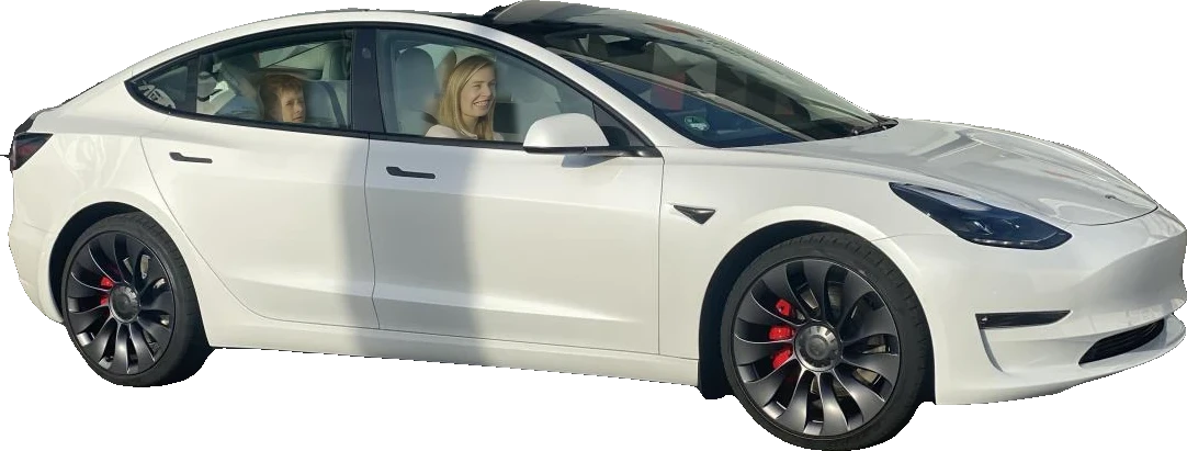 Tesla Model 3 Performance in Weiß – Scheibentönung
